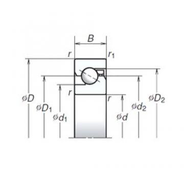 50 mm x 100 mm x 20 mm  NSK 50TAC100B Rolamentos de esferas de contacto angular selados com lubrificação de gorduras