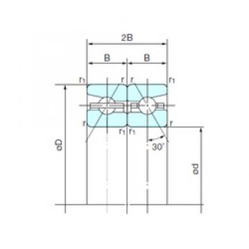 50 mm x 80 mm x 14,25 mm  NACHI 50TAH10DB Rolamentos de precisão de Baixa geração de calor